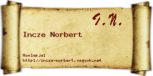 Incze Norbert névjegykártya